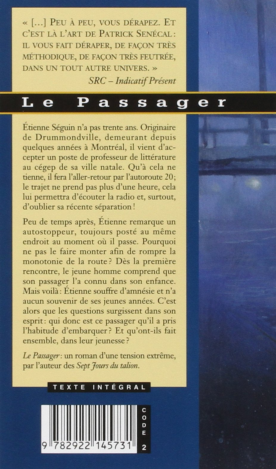 Livre Le passager - Patrick Senécal (Livre d'occasion) - ISBN 2922145735