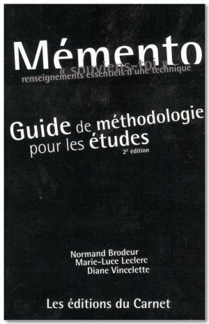 Livre Mémento : Souviens-toi, renseignements essentiels d'une technique : Guide de méthodologie...