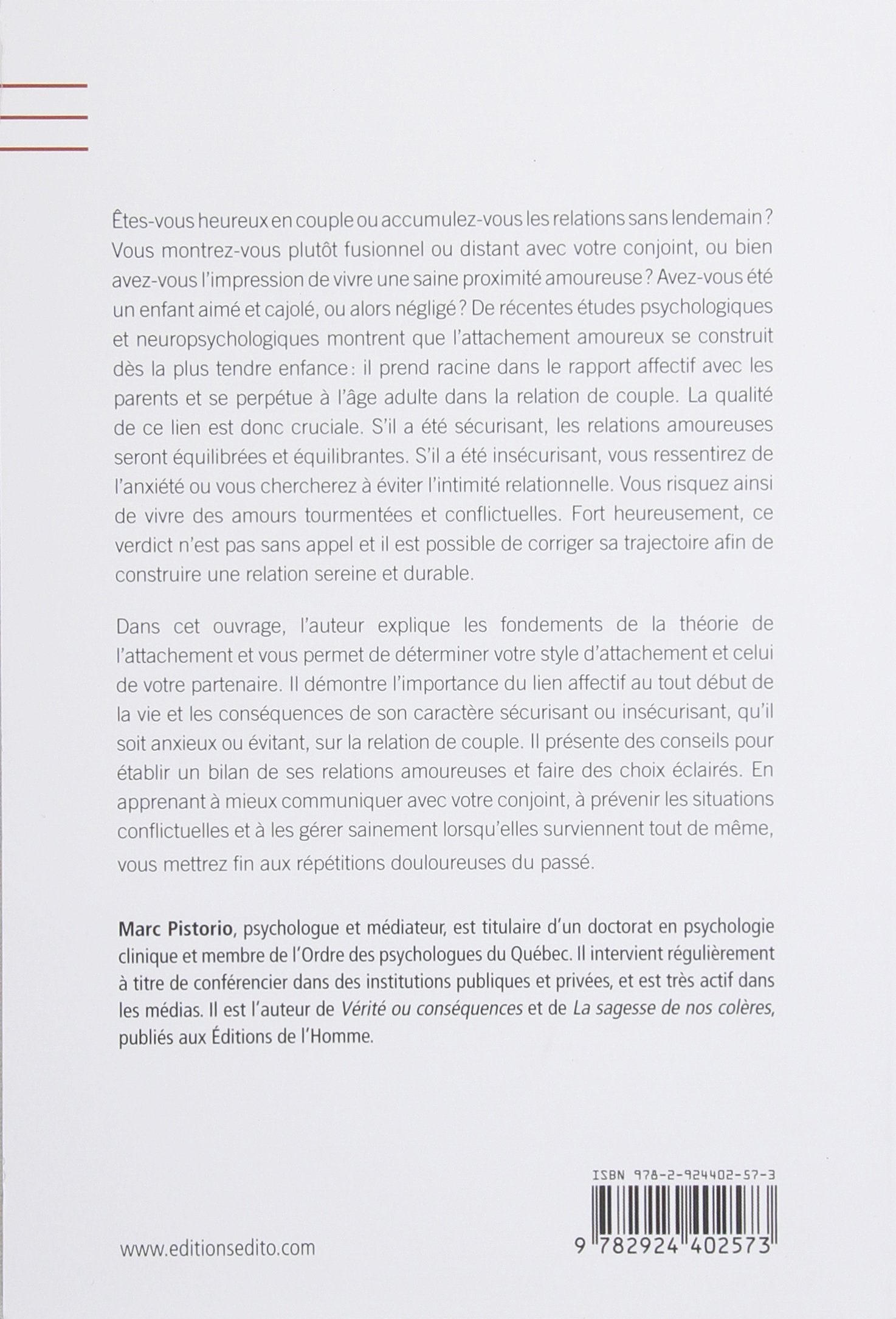 Livre Dis-moi qui tu aimes, je te dirai qui tu es : De l'attachement insécurisant à l'attachement...