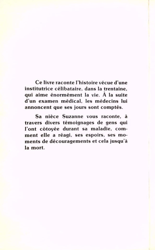 Nicole avait la leucémie (Suzanne Barriault)