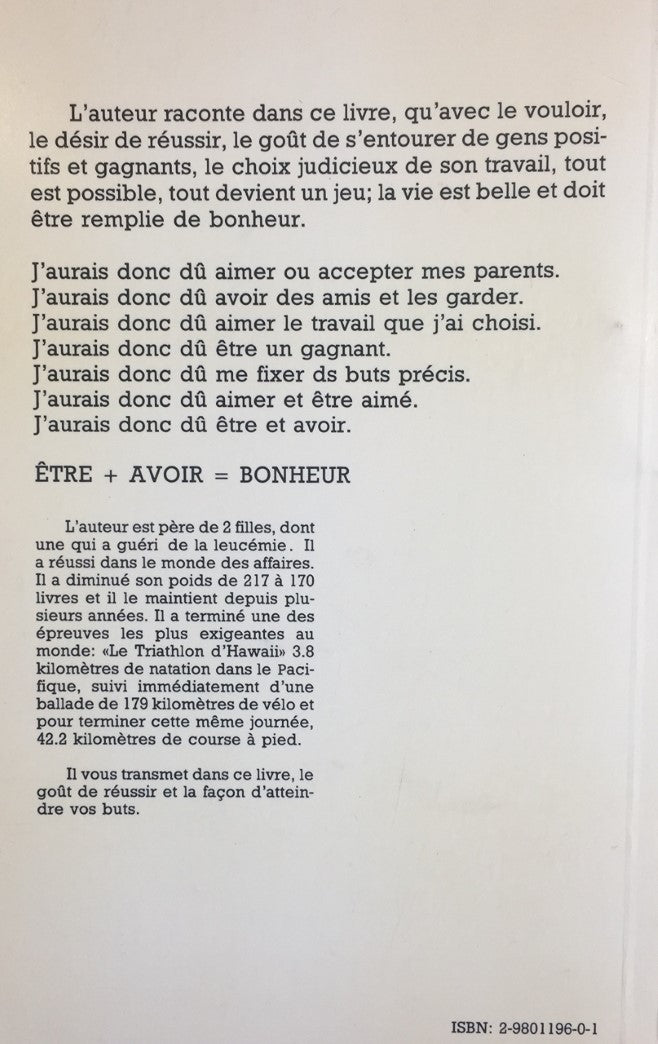 Livre J'aurais donc dû… être et avoir - Claude A. Grenier (Livre d'occasion) - ISBN 2980119601