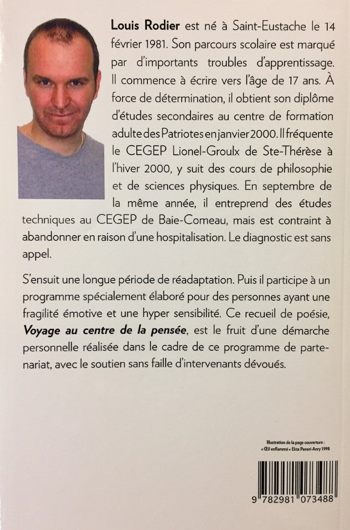 Livre Voyage au centre de la pensée - Louis Rodier (Livre neuf) - ISBN 2981073486