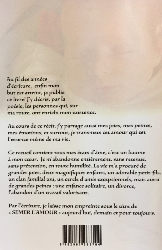 Livre Semer l'amour - Lucie Deschamps (Livre neuf) - ISBN 2981263706