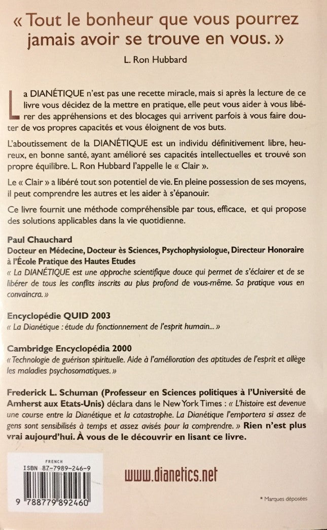 Livre La dianétique : La puissance de la pensée sur le corps - L.Ron Hubbard (Livre d'occasion) -...