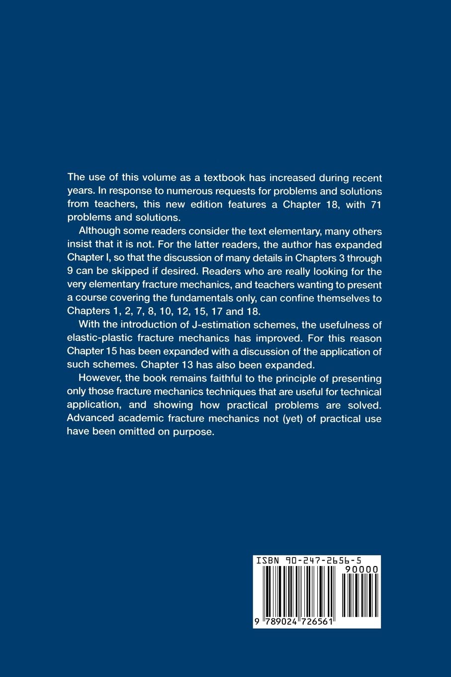 Livre Elementary Engineering Fracture Mechanics (4th Edition) - David Broek (Livre neuf) - ISBN 9...
