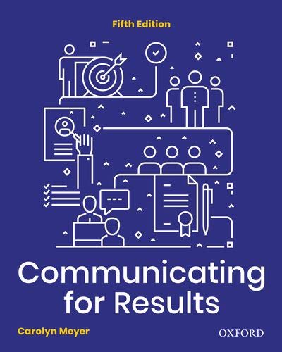 Livre Communicating for Results: A Canadian Student's Guide - Carolyn Meyer (Livre d'occasion) - ...