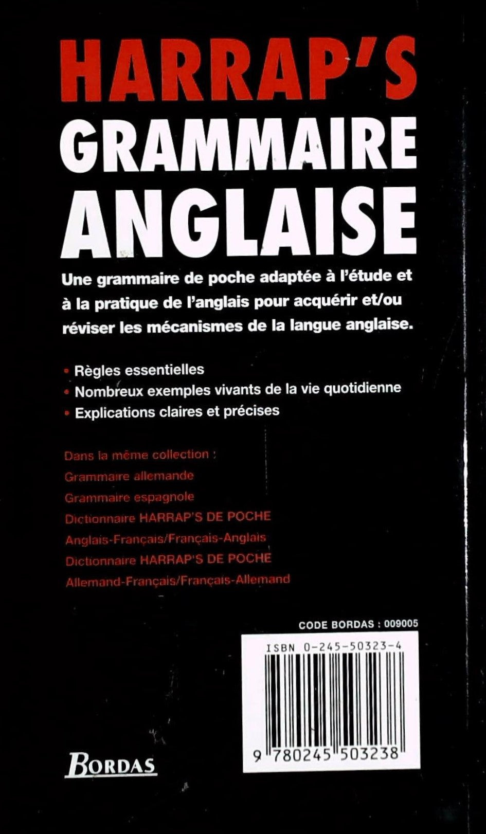 Livre HARRAP'S Grammaire anglaise (Livre d'occasion) - ISBN 0245503234