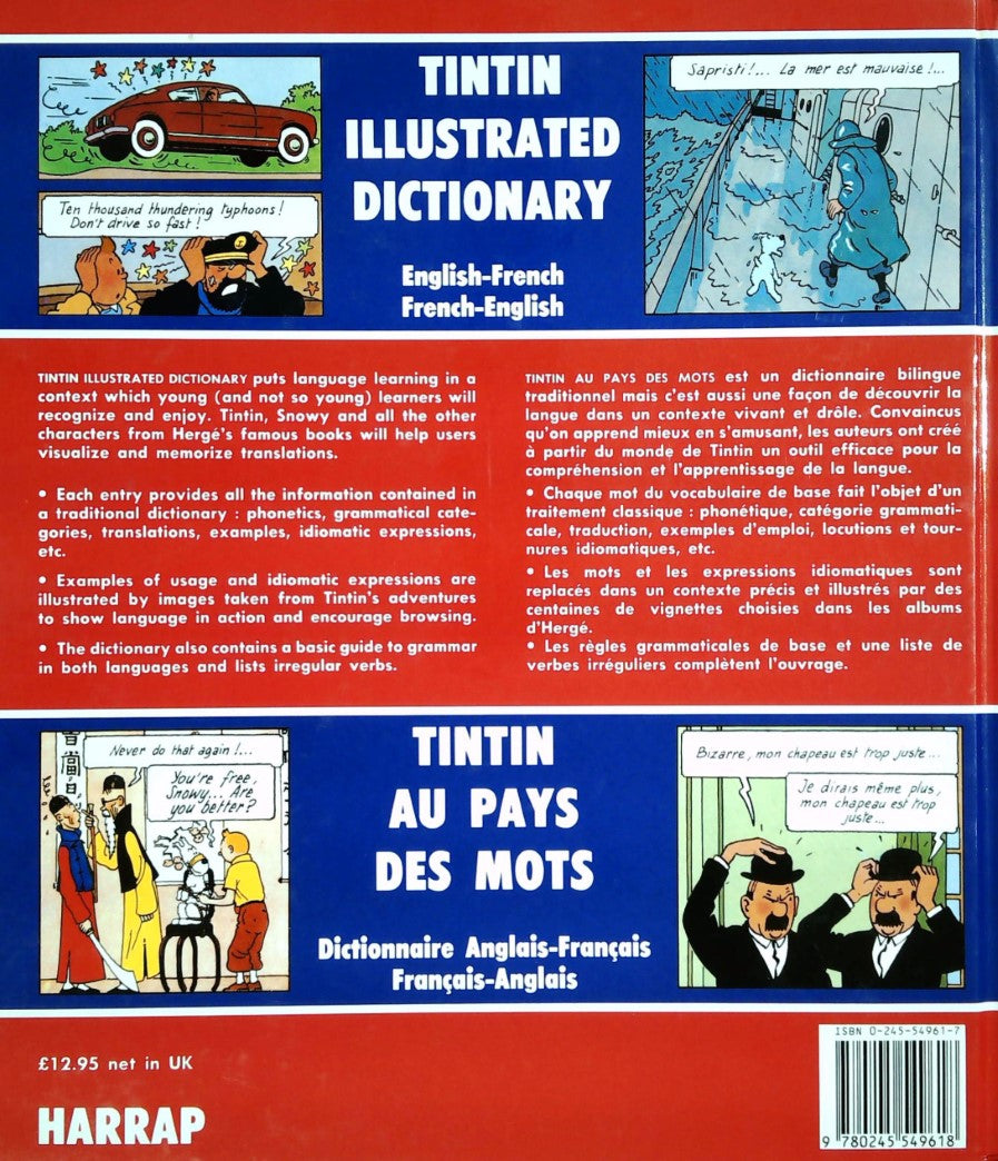 Livre Tintin au pays des mots : anglais-français, français-anglais (Livre d'occasion) - ISBN 0245...