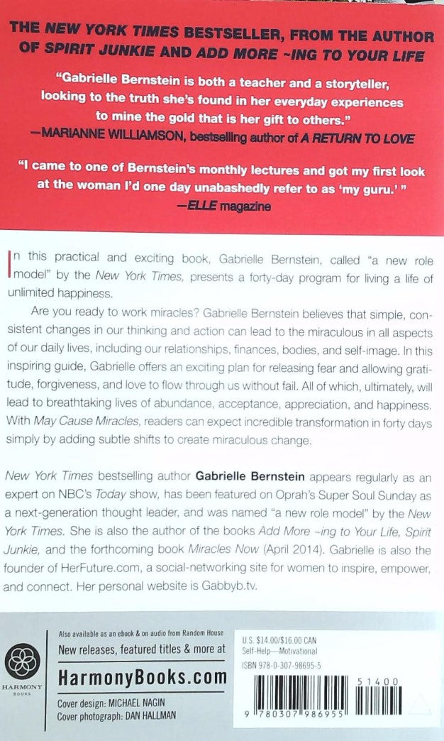 Livre May Cause Miracles - Gabrielle Bernstein (Livre d'occasion) - ISBN 0307986950