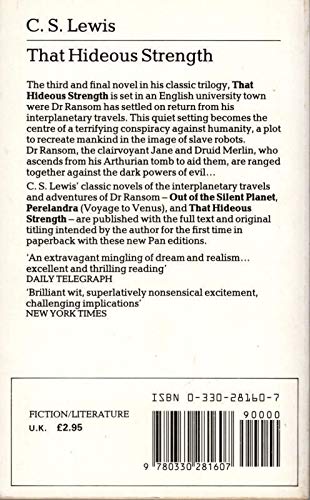 Livre That Hideous Strength - C.S. Lewis (Livre d'occasion) - ISBN 0330281607