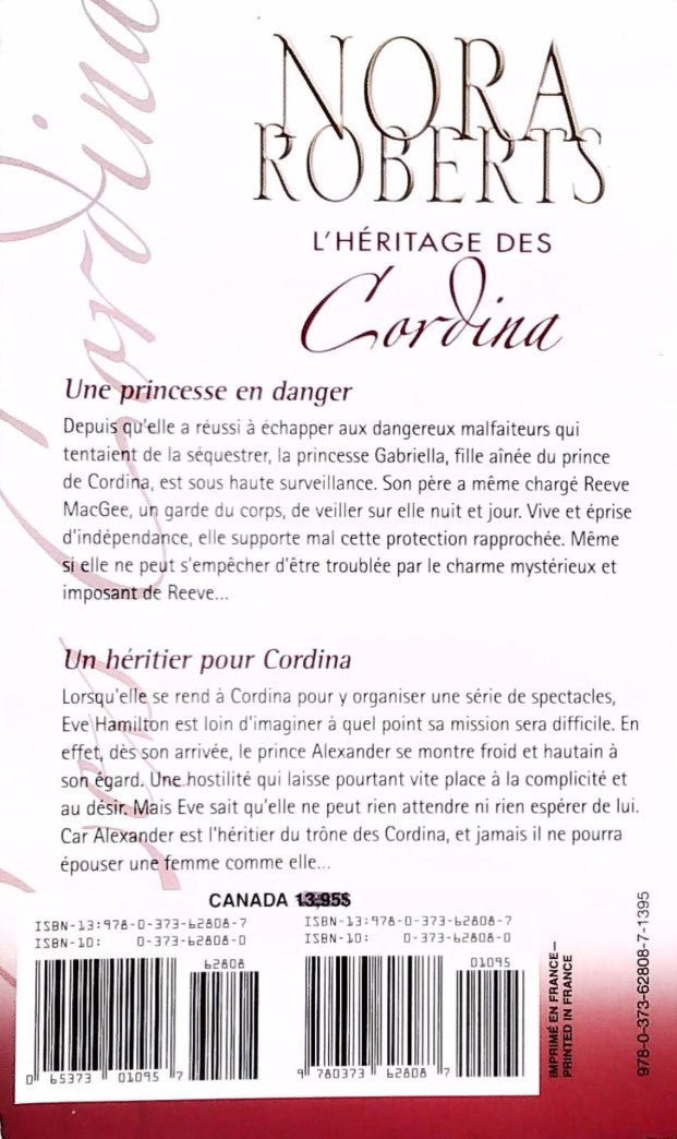 Livre Une princesse en danger - Un héritier pour Cordina - Nora Roberts (Livre d'occasion)