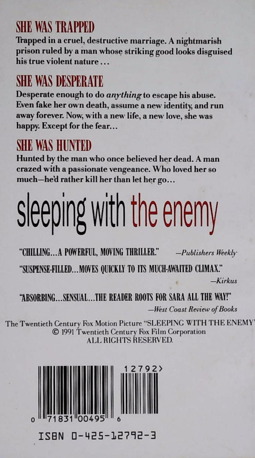Livre Sleeping With The Enemy - Nancy Price (Livre d'occasion) - ISBN 0425127923