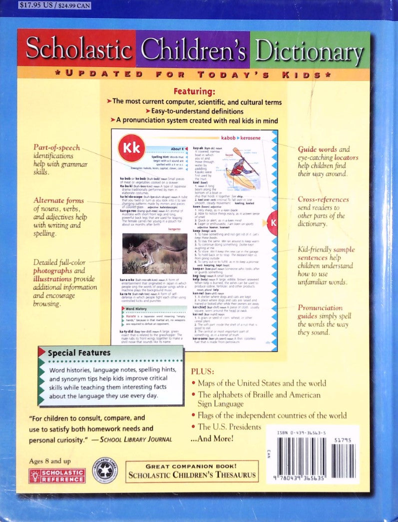 Livre Scholastic Children's Dictionary - Collectif (Livre d'occasion) - ISBN 0439365635