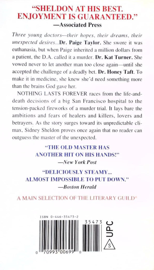 Livre Nothing Lasts Forever - Sidney Sheldon (Livre d'occasion) - ISBN 0446354732