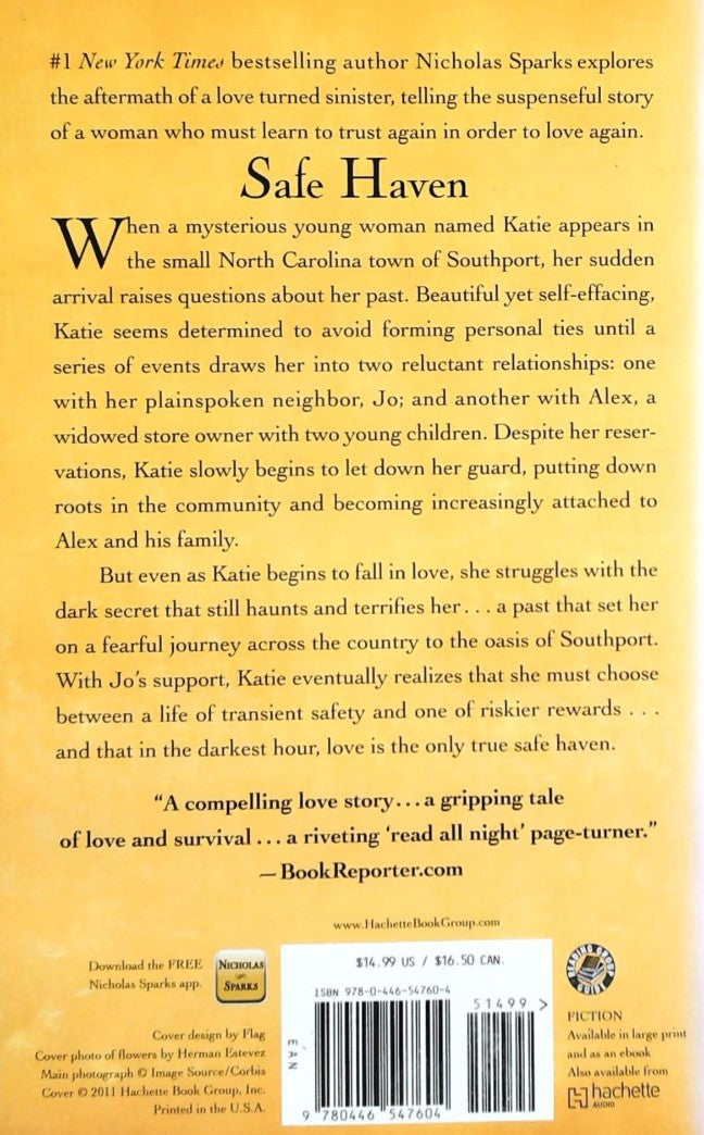 Livre Safe Haven - Nicholas Sparks (Livre d'occasion) - ISBN 0446547603