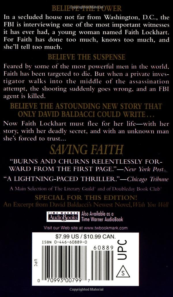 Livre Saving Faith - David Baldacci (Livre d'occasion) - ISBN 0446608890