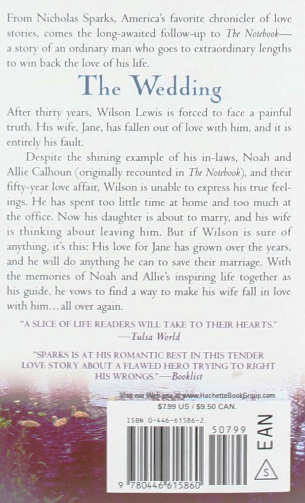 Livre The Wedding - Nicholas Sparks (Livre d'occasion) - ISBN 0446615862