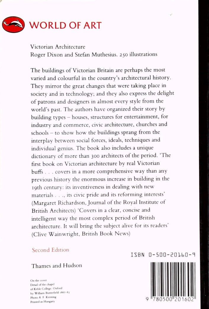 Livre Victorian Architecture - Roger Dixon (Livre d'occasion) - ISBN 0500201609