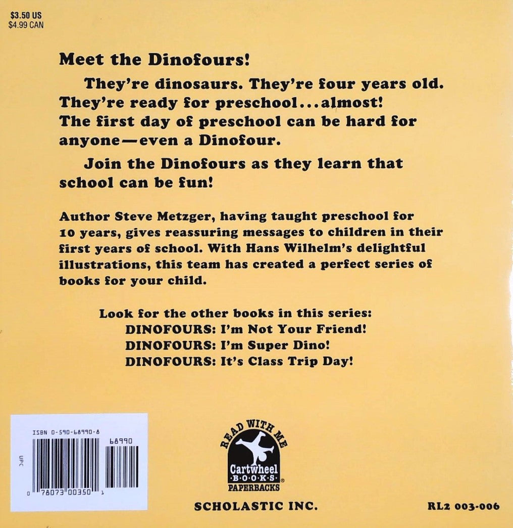 Livre Dinofours: It's Time For School! - Steve Metzger (Livre d'occasion) - ISBN 0590689908