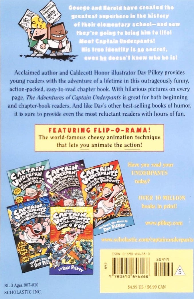 Livre The Adventures of Captain Underpants - Dav Pilkey (Livre d'occasion) - ISBN 0590846280