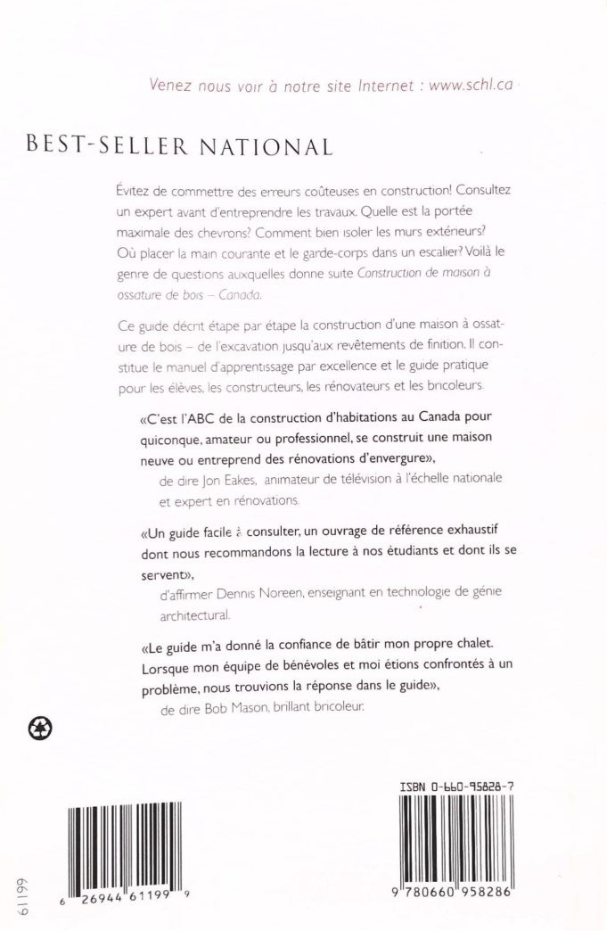 Livre Construction de maison à ossature de bois - Collectif (Livre d'occasion) - ISBN 0660958287