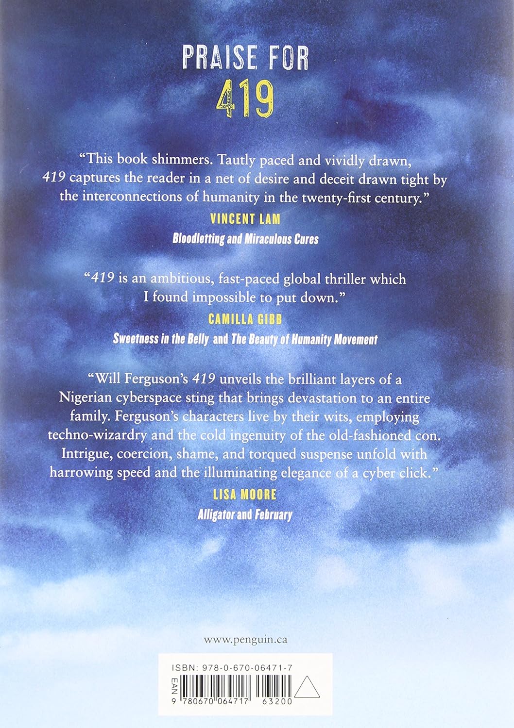 Livre 419 - Will Ferguson (Livre d'occasion) - ISBN 0670064718