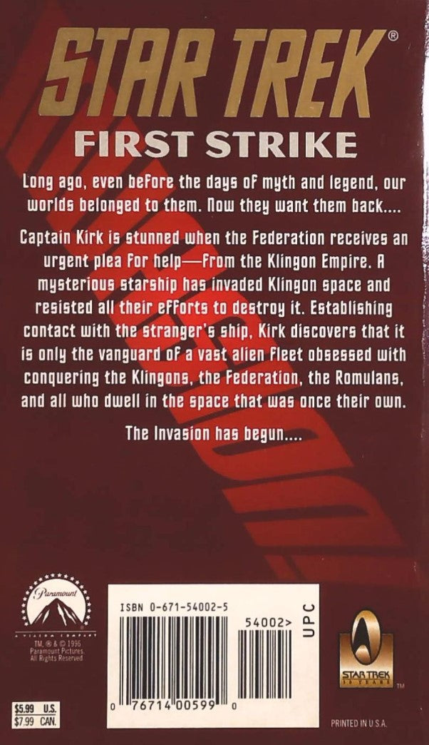Livre Invasion #1: First Strike - Diane Carey (Livre d'occasion) - ISBN 0671540025