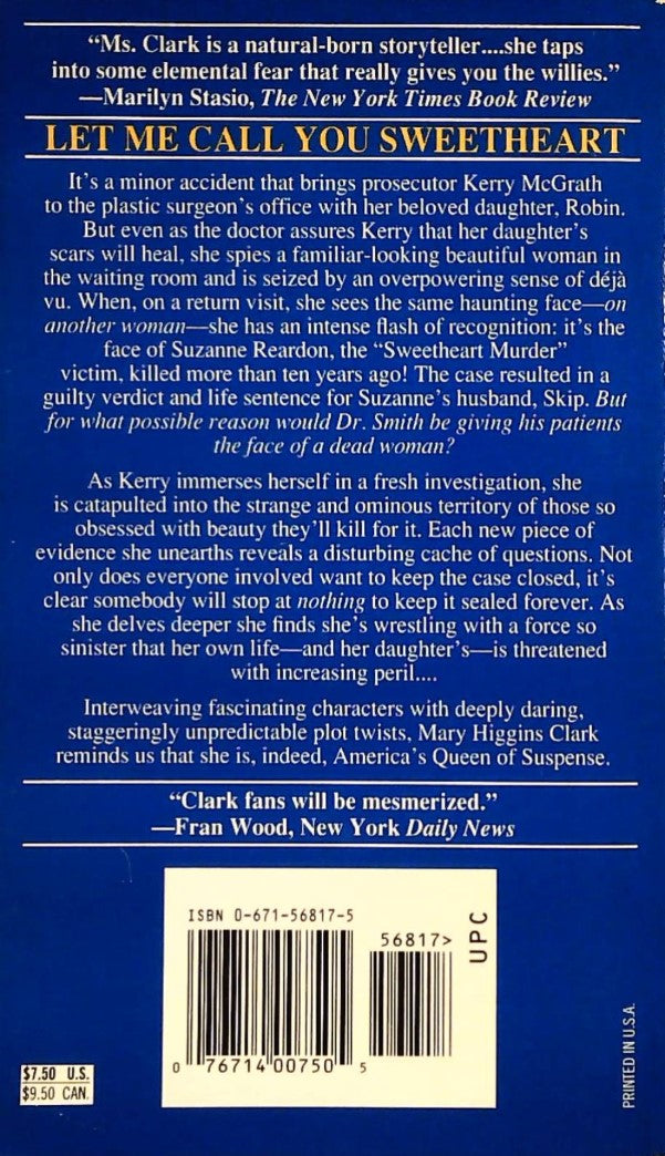 Livre Let Me Call You Sweetheart - Mary Higgins Clark (Livre d'occasion) - ISBN 0671568175