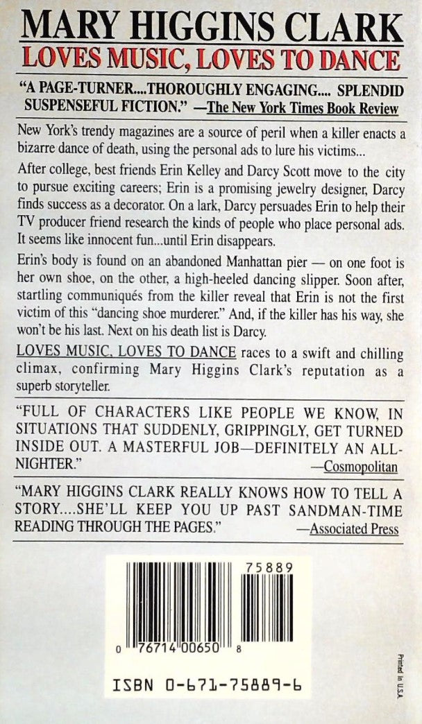 Livre Loves Music, Loves to Dance - Mary Higgins Clark (Livre d'occasion) - ISBN 0671758896