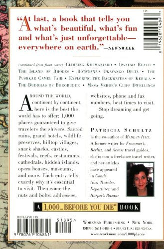 Livre 1,000 Places to See Before You Die: A Traveler's Life List - Patricia Schultz (Livre d'occa...