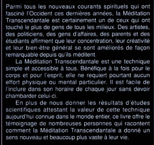 Livre La méditation transcendantale - Jack Forem (Livre d'occasion) - ISBN 0775904864