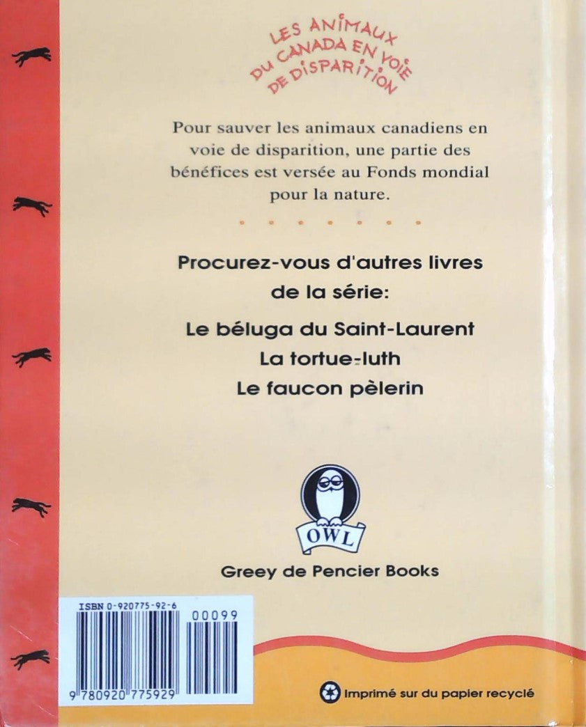 Livre Les animaux du Canada en voie de disparition : Le cougar de l'est (Sylvia Funston) (Livre...