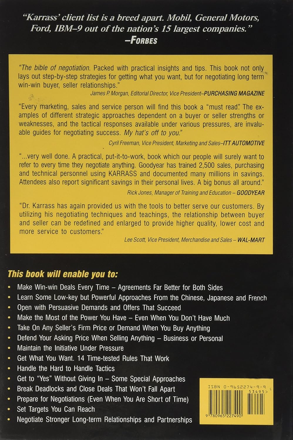 In Business As in Life, You Don't Get What You Deserve, You Get What You Negotiate (Chester L. Karras)