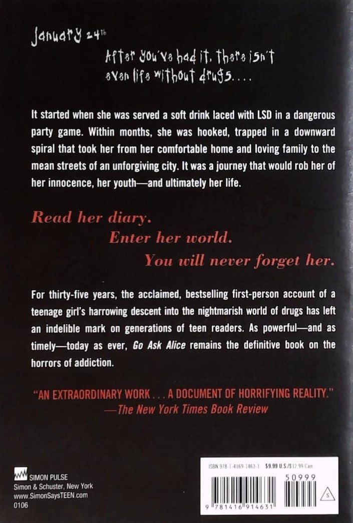 Livre Go Ask Alice - Anonymous (Livre d'occasion) - ISBN 1416914633