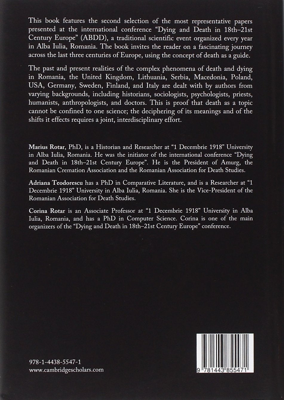 Livre Dying and Death in 18th-21st Century Europe - Marius Rotar (Livre d'occasion) - ISBN 144385...