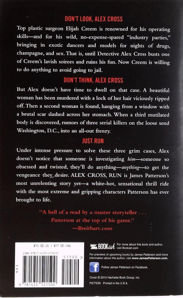 Livre Alex Cross, Run - James Patterson (Livre d'occasion) - ISBN 1455521507