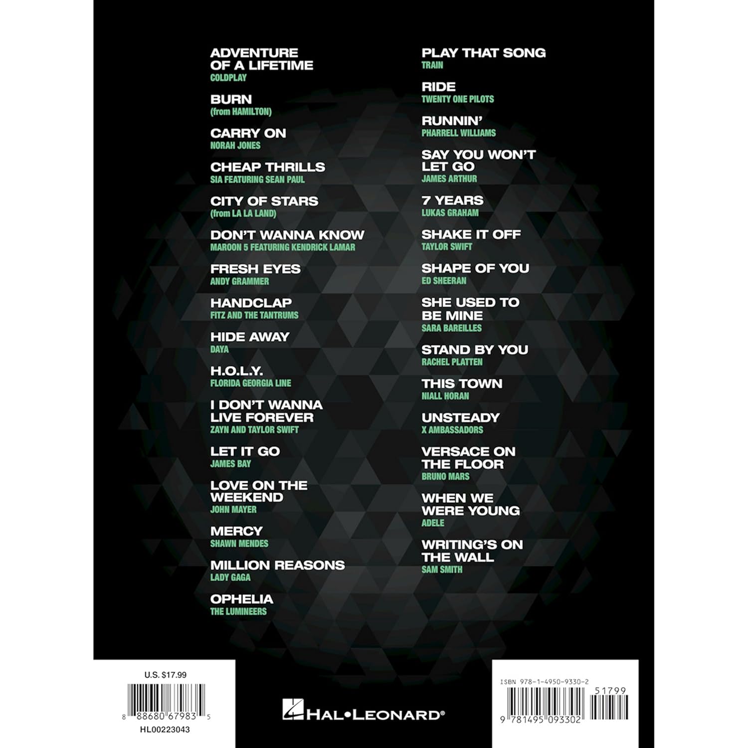 Easy Piano : Popular Sheet Music : 30 Hits from 2015-2017