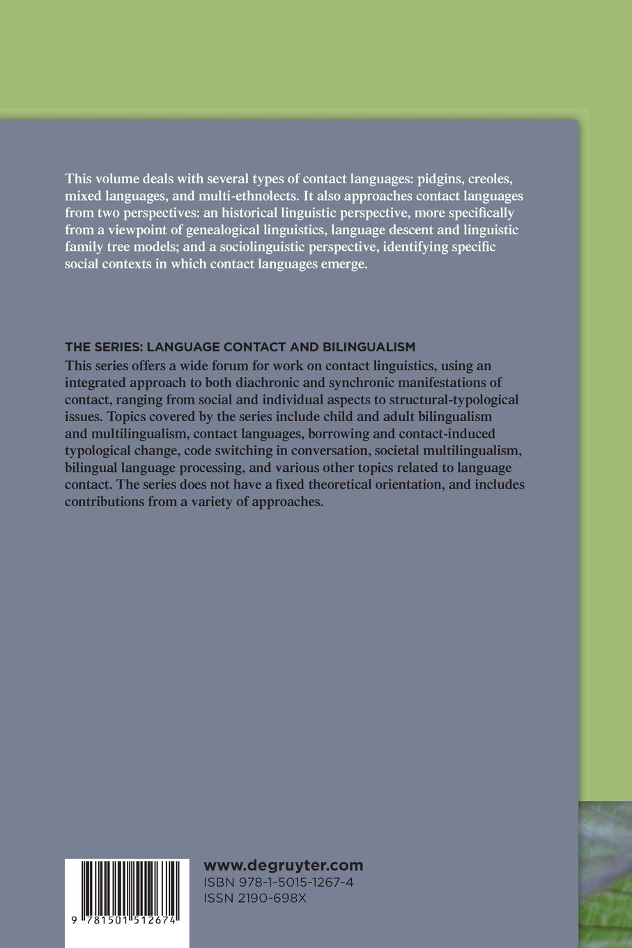 Livre Contact Languages : A Comprehensive Guide : Language Contact And Bilingualism - Peter Bakke...