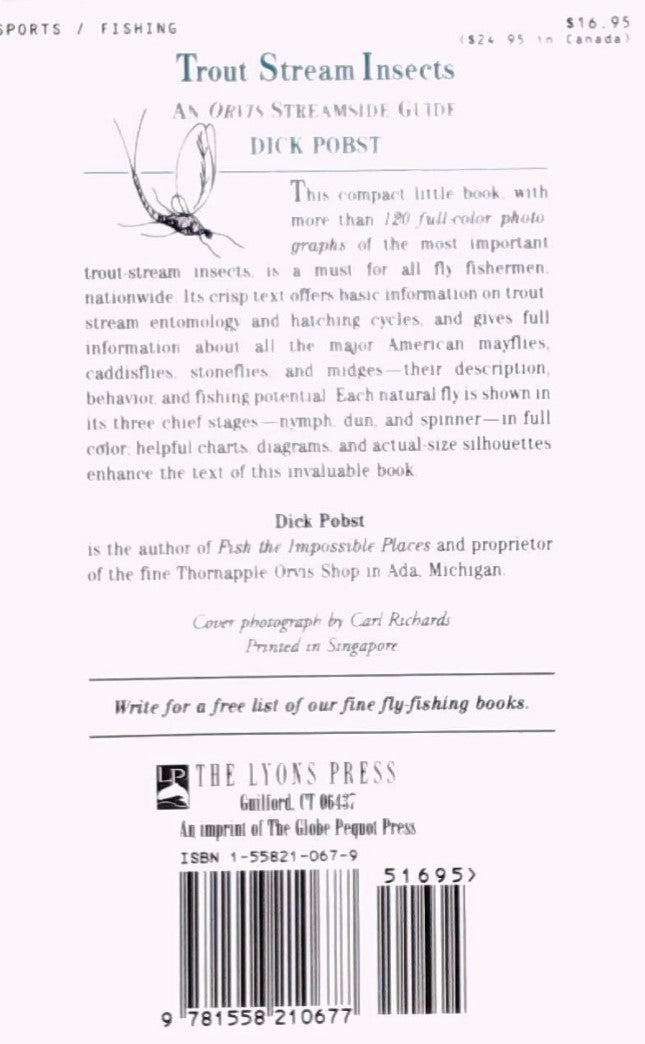 Livre Trout Stream Insects: An Orvis Streamside Guide - Dick Pobst (Livre d'occasion) - ISBN 1558...