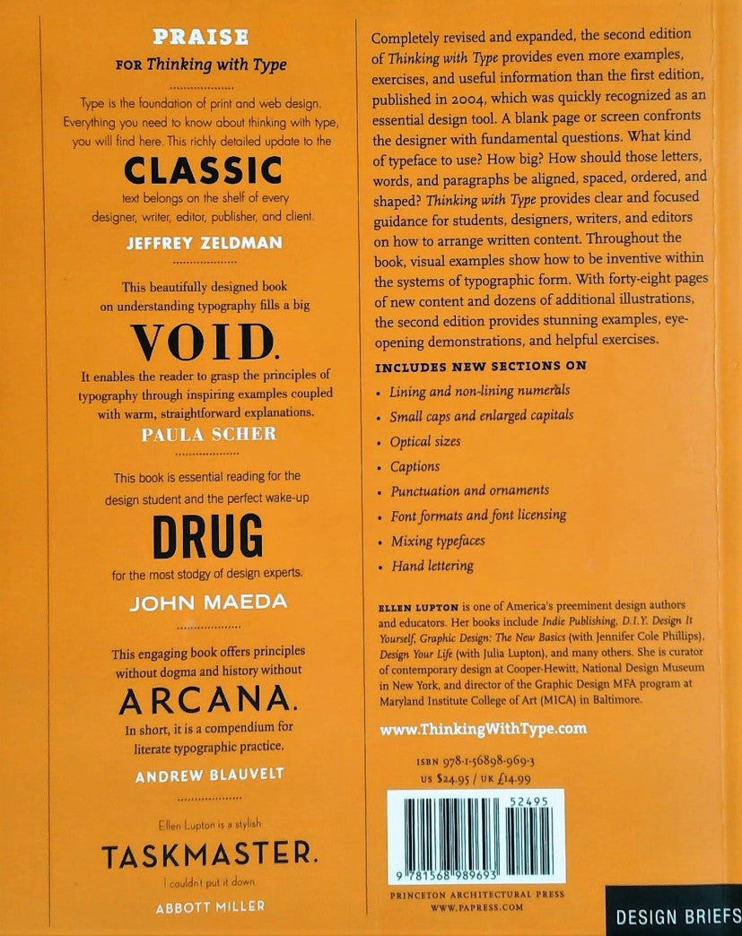 Livre Thinking With Type : A Critical Guide For Designers, Writers, Editors and Students - Ellen ...