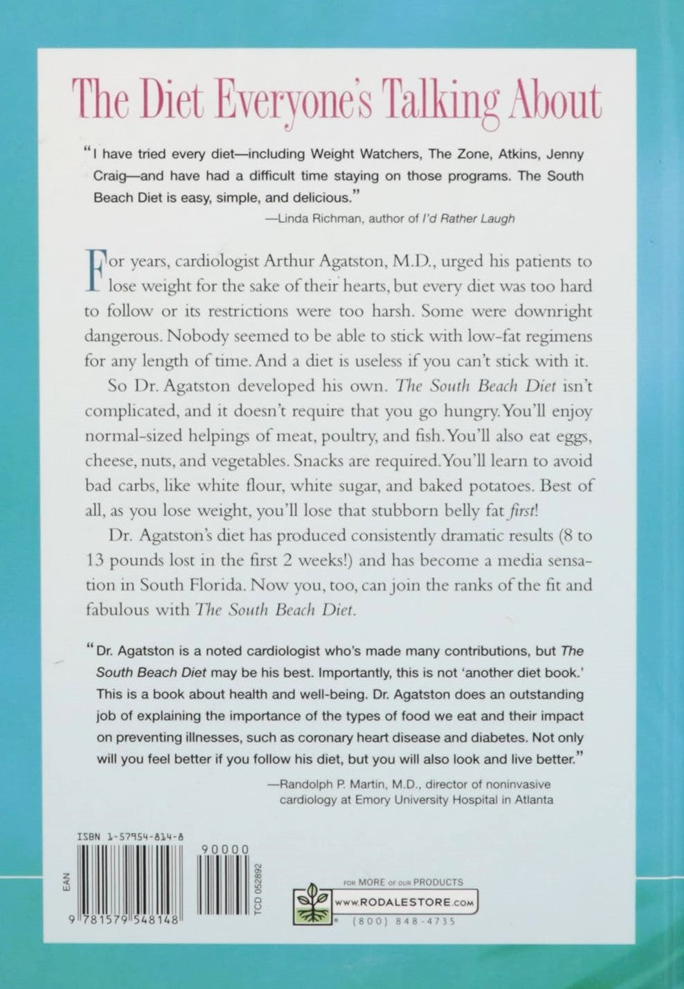 Livre The South Beach Diet - Arthur Agatson (Livre d'occasion) - ISBN 1579548148