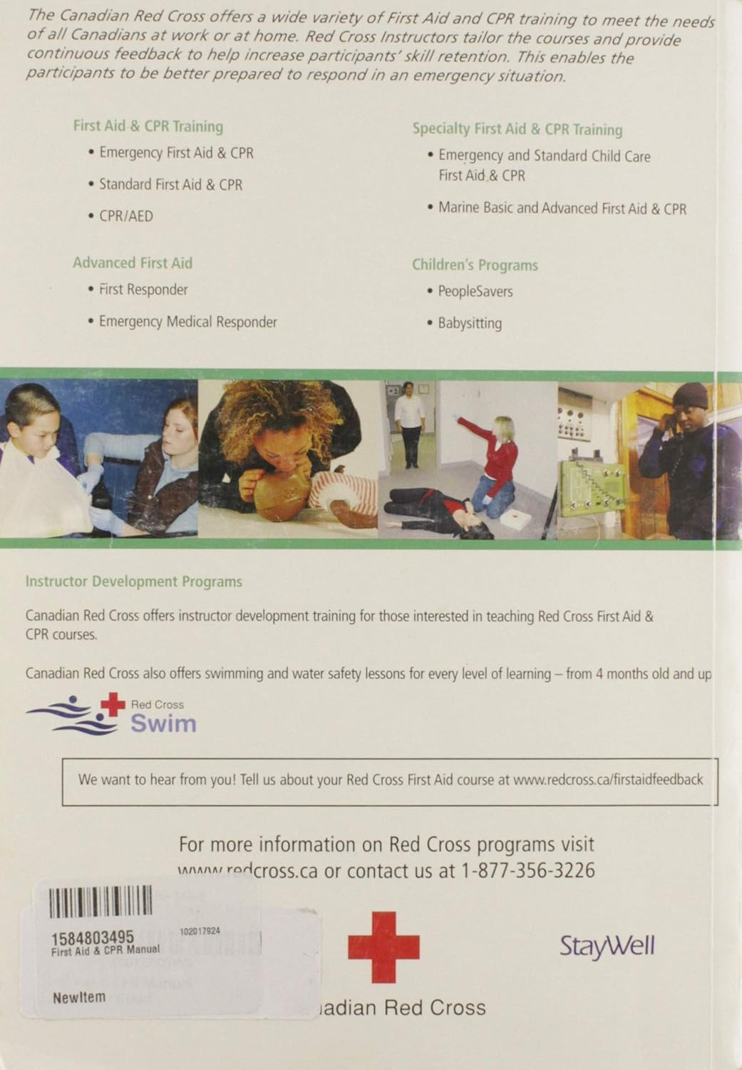 Livre First Aid & CPR Manual - Canadian Red Cross (Livre d'occasion) - ISBN 1584803495