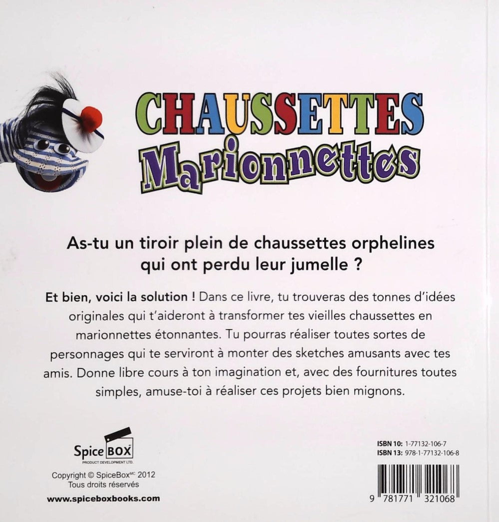 Livre Chaussettes marionnettes : 25 marionettes farfelues et mignonnes à réaliser (Livre d'occasi...