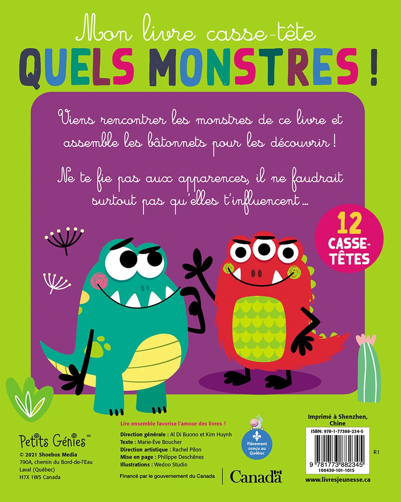 Livre Quels monstres! - Marie-Eve Bouchard (Livre d'occasion) - ISBN 1773882341