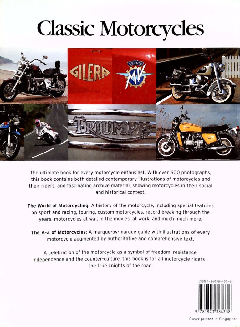 Livre Classic Motorcycles : The Complete Book of Motorcycles and Their Riders - Roland Brown (Liv...