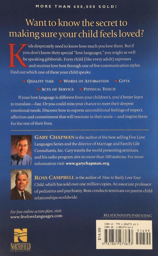 Livre The five Love Language of Children - Gary Chapman (Livre d'occasion) - ISBN 1881273652