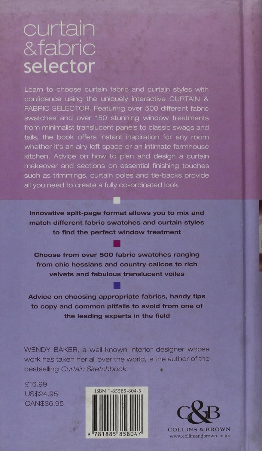 Livre Curtains & Fabric Selector - Wendy Baker (Livre d'occasion) - ISBN 1885858043
