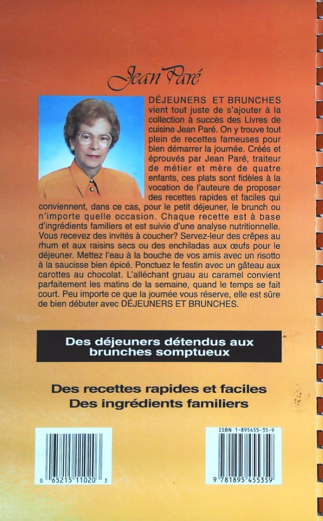 Livre Déjeuners et brunches - Jean Paré (Livre d'occasion) - ISBN 1895455359