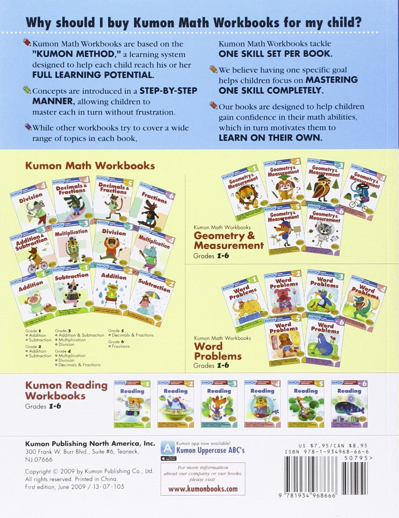 Livre Geometry & Measurement (Kumon Math Workbooks Grade 5) - Kumon (Livre d'occasion) - ISBN 193...