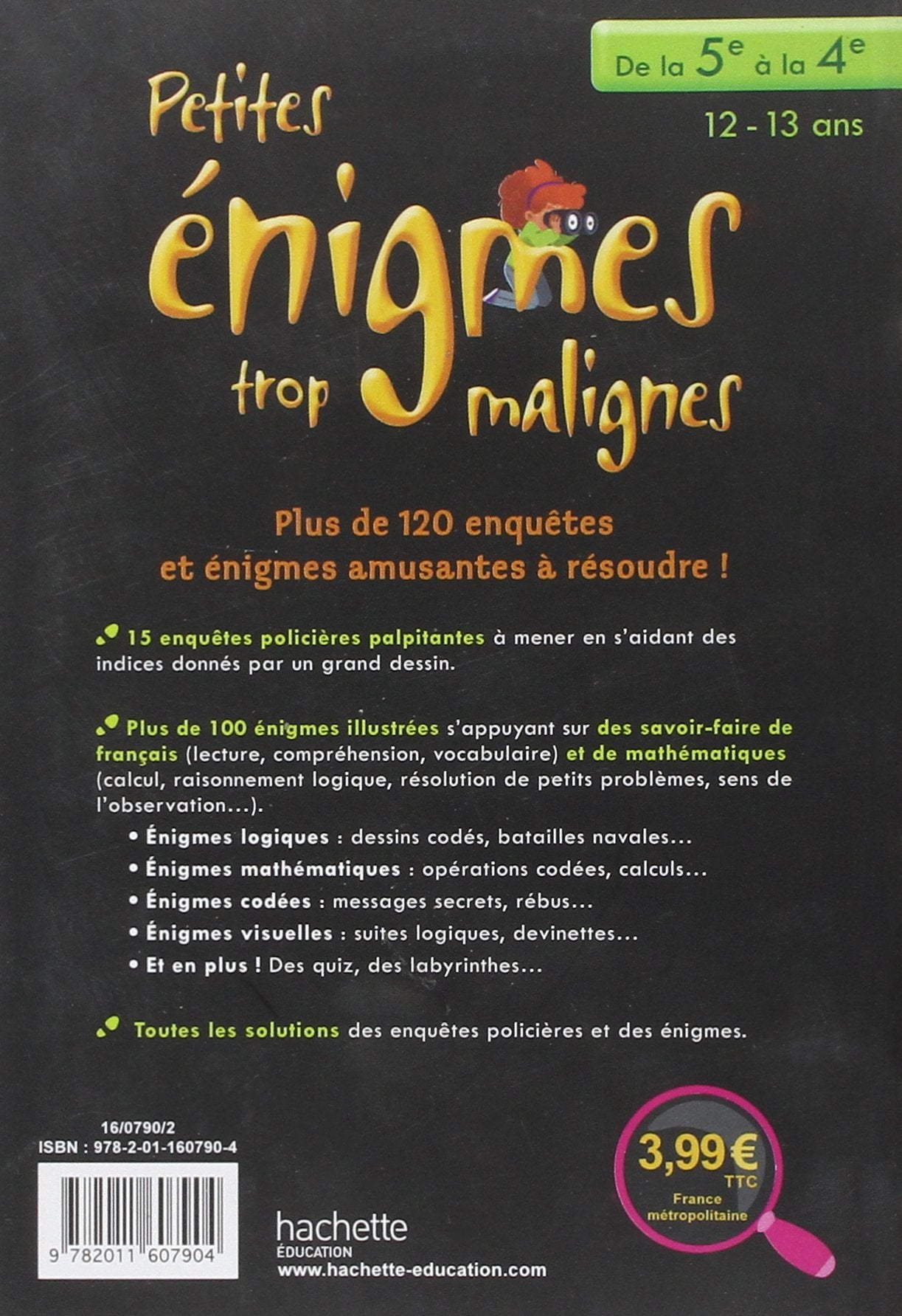 Livre Petites énigmes trop malignes - De la 5e à la 4e - Michèle Lecreux (Livre d'occasion) - ISB...